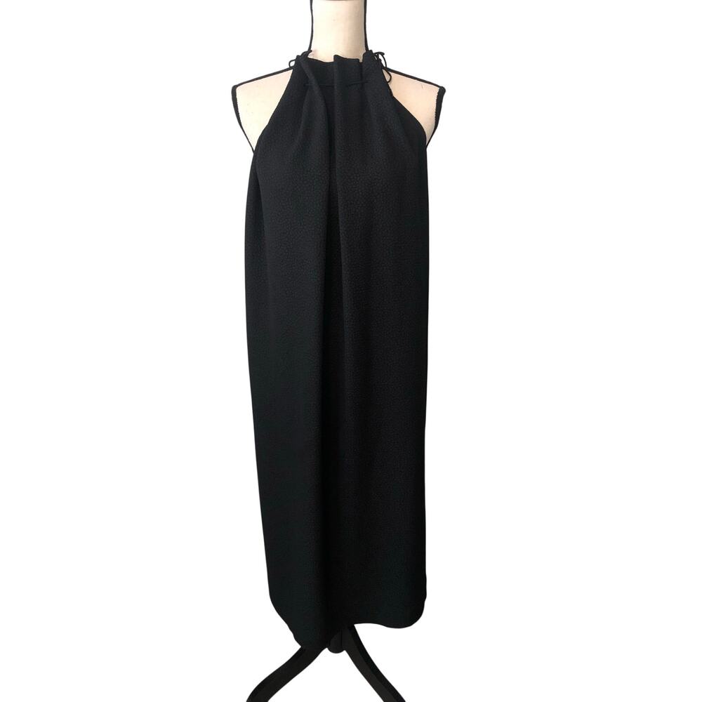 Cocktail Dress Size S Black Finders High Ruffle Neck Open Side Autumn Wedding